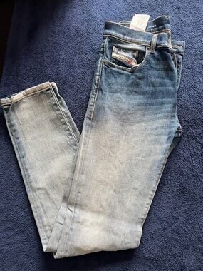 Diesel Men's Faded Blue Skinny Jeans
